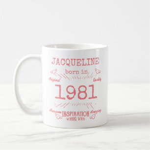 Caneca De Café Aniversário de 40 anos personalizado 1981 - Vintag
