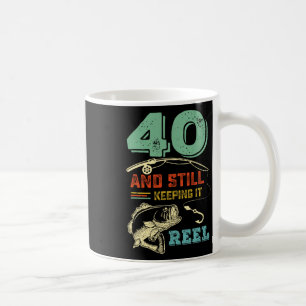 Caneca De Café aniversário de 40 anos Pesca Que Torna 40 Pescador