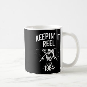 Caneca De Café Aniversário de 41 anos Mantendo Reel Desde 1984 Pe