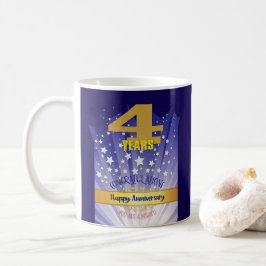 Caneca De Café Aniversário de 4 Anos de Recuperação Personalizada