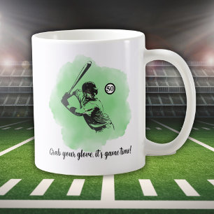 Caneca De Café Aniversário de 50 anos de Beisebol Masculino