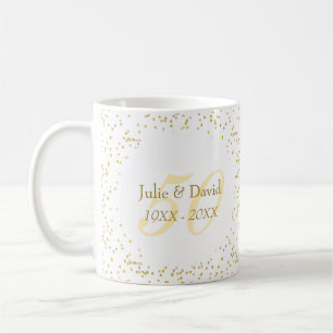Caneca De Café Aniversário de 50 anos de Casamento Confete de Pó