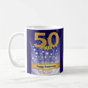 Caneca De Café Aniversário de 50 Anos de Recuperação CUSTOM Numer