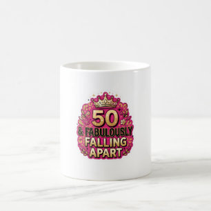 Caneca De Café Aniversário de 50 anos e Fabulosamente Desmoronand