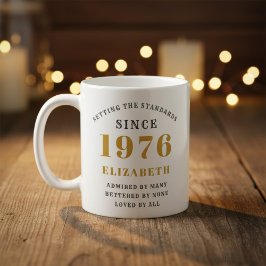 Caneca De Café Aniversário de 50 anos Personalizado 1976 Adiciona