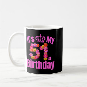 Caneca De Café Aniversário de 51 Anos Mulheres Flor Aniversário d