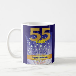 Caneca De Café Aniversário de 55 anos de recuperação numeral em n