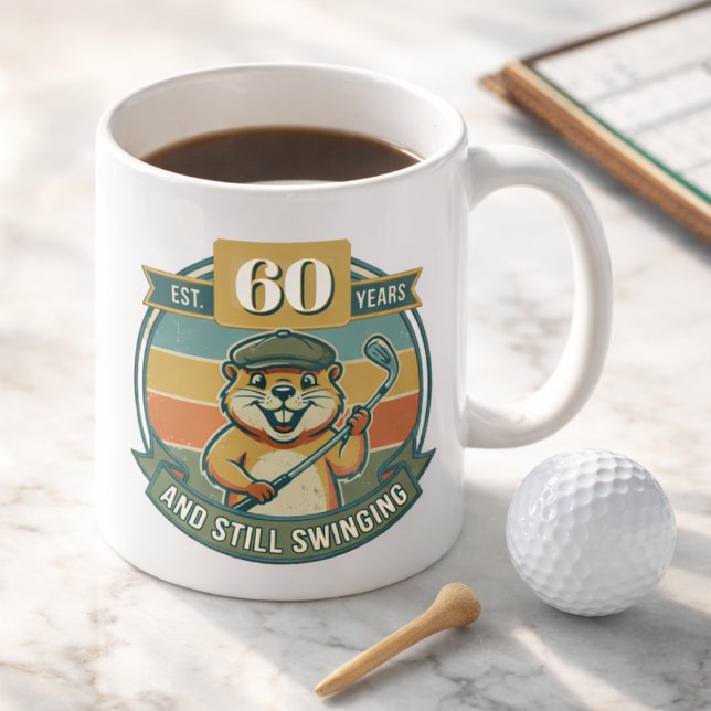 Caneca De Café Aniversário de 60 anos engraçado (Golfer Funny Mug. Perfect for 60th, 70th and other birthdays. Celebrate your favorite golfer.)