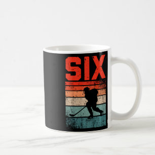 Caneca De Café Aniversário de 6 anos de hóquei no gelo retrô Meni