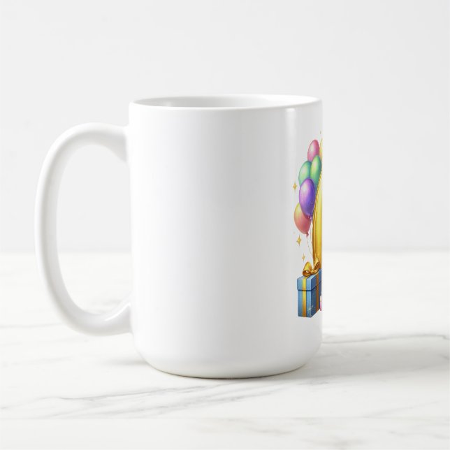 Caneca De Café Aniversário de 6 anos dourado (Esquerda)