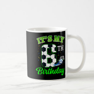 Caneca De Café Aniversário de 6 anos Futebol Menino Menina Crianç