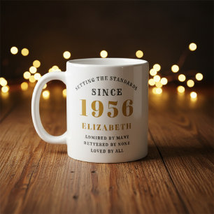 Caneca De Café Aniversário de 70 anos Personalizado 1956 Adiciona