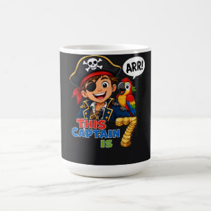 Caneca De Café Aniversário de 7 anos do Capitão Pirata Menino Fes