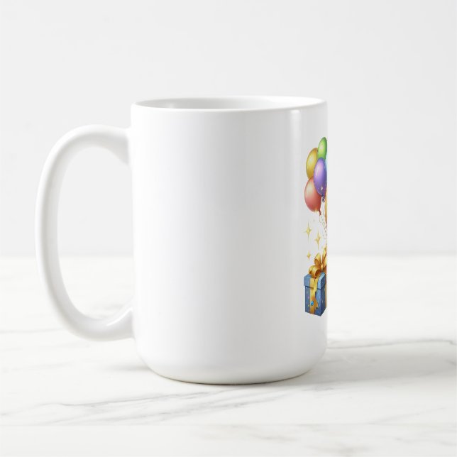 Caneca De Café Aniversário de 8 anos dourado (Esquerda)
