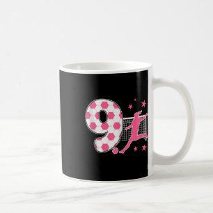 Caneca De Café Aniversário de 9 Anos Amante de Futebol Tema de Fu