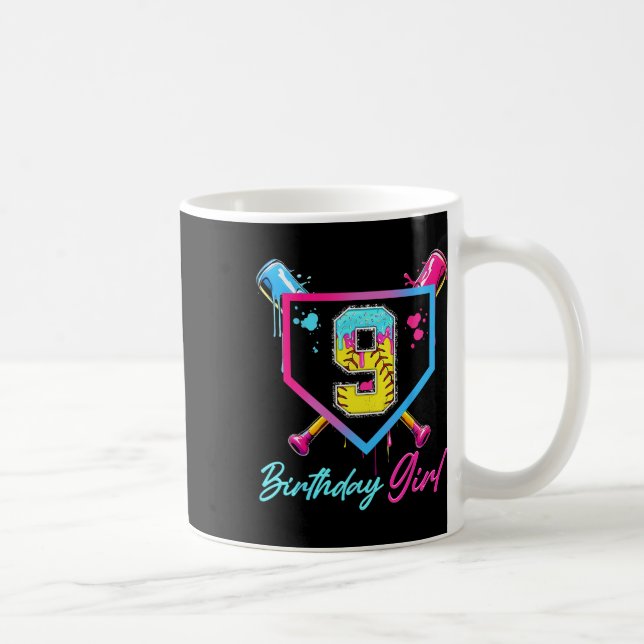 Caneca De Café Aniversário de 9 anos de Sorvete Softll Drip Bday  (Direita)