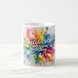 Caneca De Café Aniversário de abertura de abstrato Watercolor