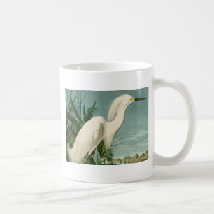 Caneca De Café Aniversário de Ave-de-Egrete Branca de Audubon Sno