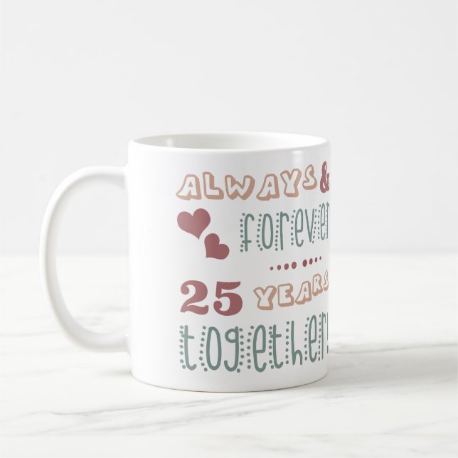 Caneca De Café Aniversário de Casamento 25 (Esquerda)