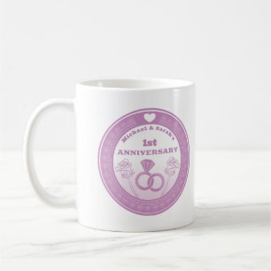 Caneca De Café Aniversário de casamento com visual em renda para 