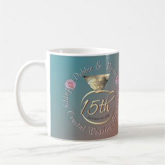 Caneca De Café Aniversário de Casamento de Cristal 15