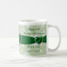 Caneca De Café Aniversário de casamento do damasco 55th