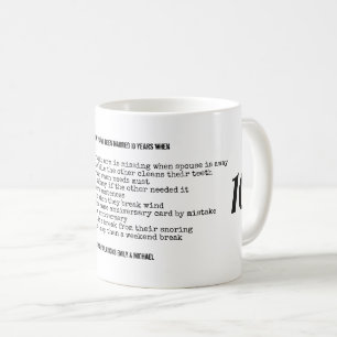 CANECA DE CAFÉ ANIVERSÁRIO DE CASAMENTO ENGRAÇADO QUALQUER ANO 