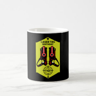 Caneca De Café Aniversário de criança Laser Tag 10 T-Shirt Com Id