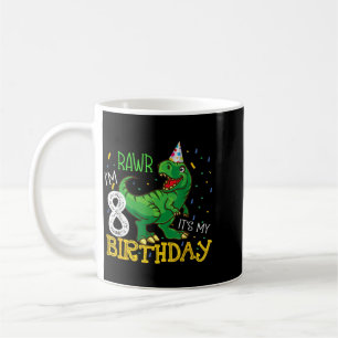 Caneca De Café Aniversário de Dinossauro Menino Menina Citação Di