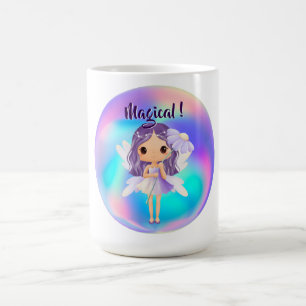Caneca De Café Aniversário de Fada Princesa Caprichosa