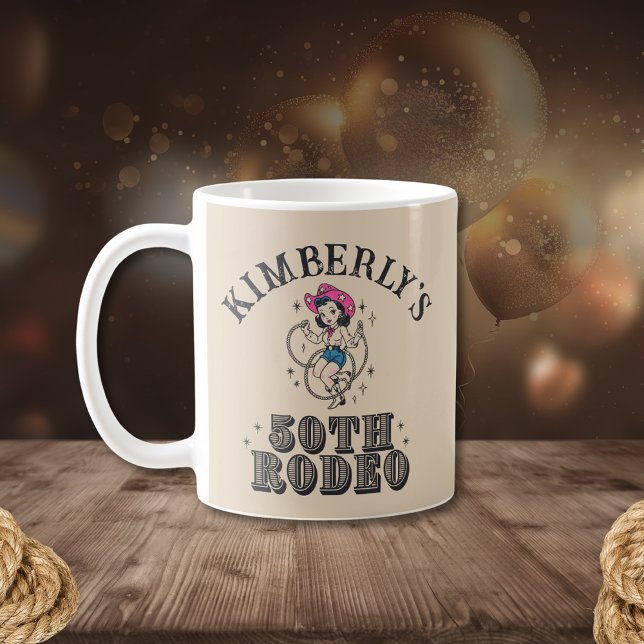 Caneca De Café Aniversário do 50º Rodeio Ocidental (Criador carregado)