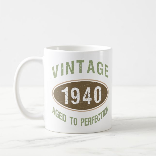 Caneca De Café Aniversário do 80 Vintage 1940 (Esquerda)