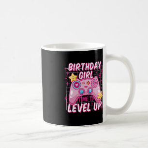 Caneca De Café Aniversário do Birthday Girl Time to Level Up Vide