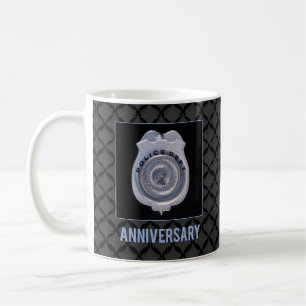 Caneca De Café Aniversário do Departamento de Polícia, Crachá