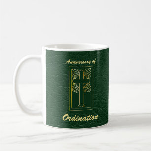 Caneca De Café Aniversário do Padre de Leather Ordinária