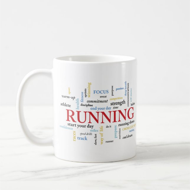 Caneca De Café Aniversário do Runner com Palavras Dotadas (Esquerda)