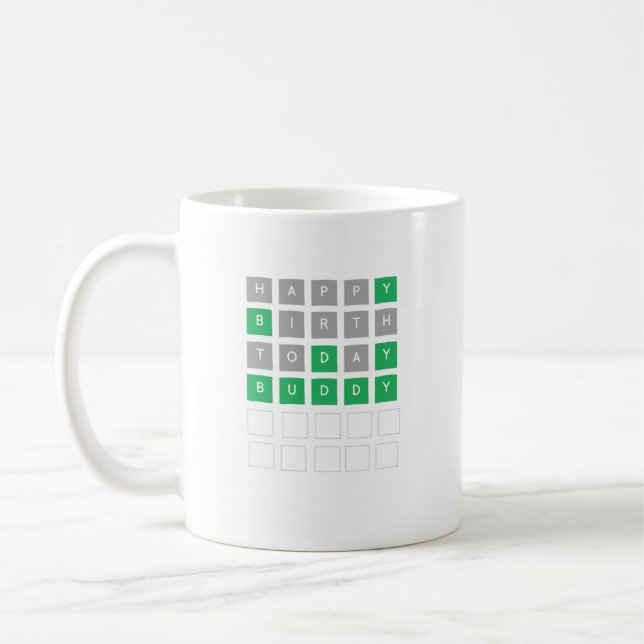 Caneca De Café Aniversário do Wordle Mug Gift (Esquerda)