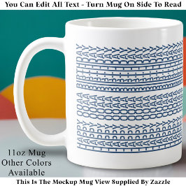 Caneca De Café Aniversário Feliz Idade Personalizada Mensagem Ocu