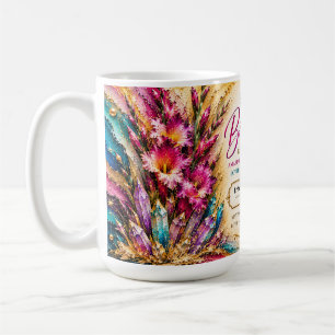 Caneca De Café Aniversário Feliz Personalizado™ Flor de Nasciment