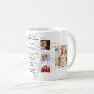 Caneca De Café Aniversário Milestones PHOTO COLLAGE Family Tree 