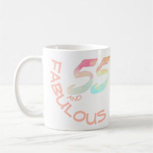 Caneca De Café Aniversário Pastel das pessoas de 55 anos da