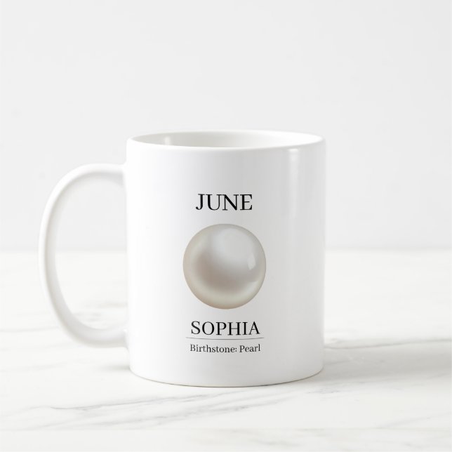 Caneca De Café Aniversário Personalizado de Junho (Esquerda)