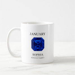 Caneca De Café Aniversário Personalizado Safira de Setembro