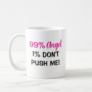 Caneca De Café "Anjo 99%, 1% de atitude - Mug de café feminino