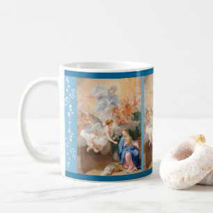 Caneca De Café Anjo abençoado aviso da Virgem Maria religioso