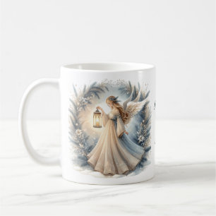 Caneca De Café Anjo Celestial de Inverno Lanterna da Paz