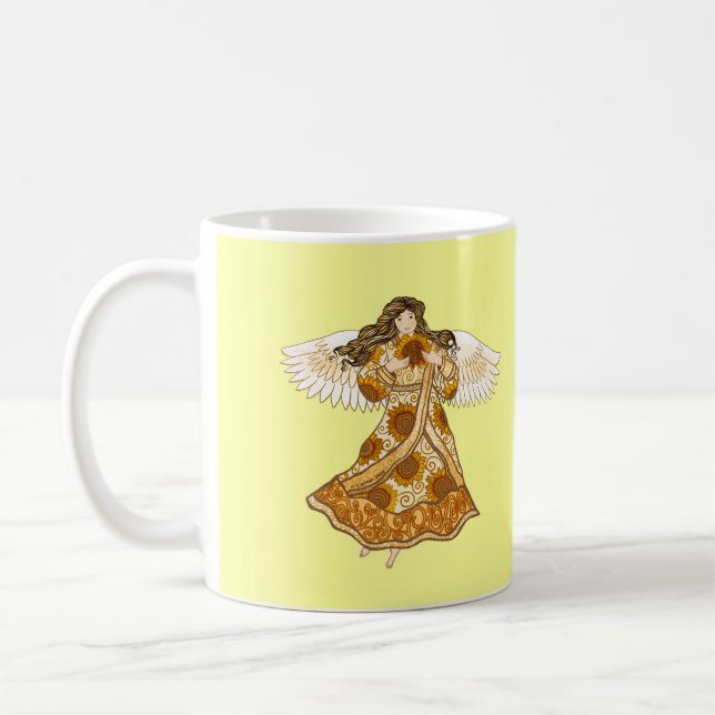 Caneca De Café Anjo cristão girassol (Esquerda)