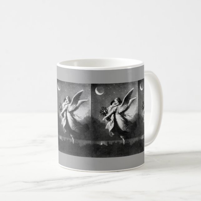 Caneca De Café Anjo da Guarda à Noite  (Frente Esquerda)