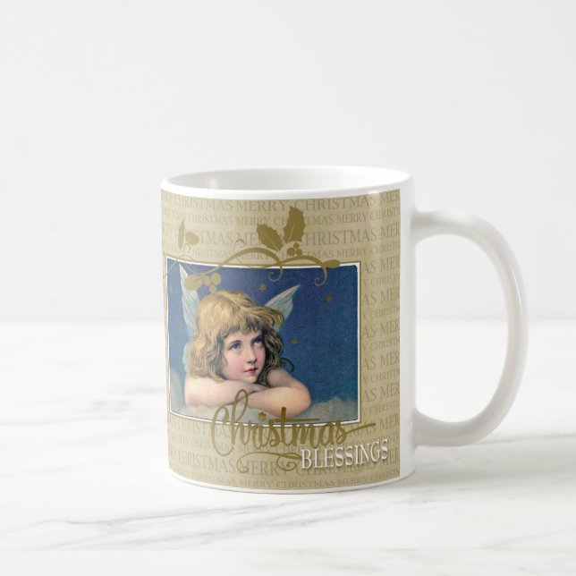 Caneca De Café Anjo das Bênçãos de Natal (Direita)