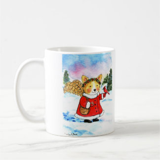 Caneca De Café Anjo do inverno do Corgi